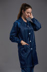 Dark Blue Clean Room Smock , Esd And Antistatic Uniform CE Approved